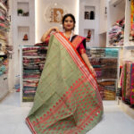 সূতি শাড়ি-ধূসর সবুজ